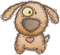 Funny Dog With Heart Collar free embroidery design