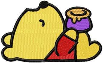 Winnie the Pooh sleeps machine embroidery design