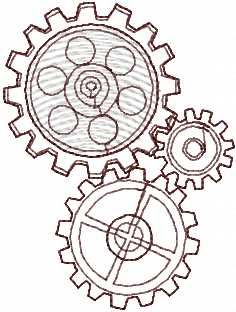 Gears free machine embroidery design 2