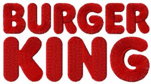 Burger King 2021 wordmark logo embroidery design