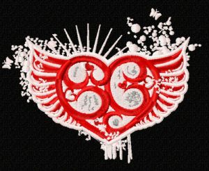 Winged heart 4 embroidery design