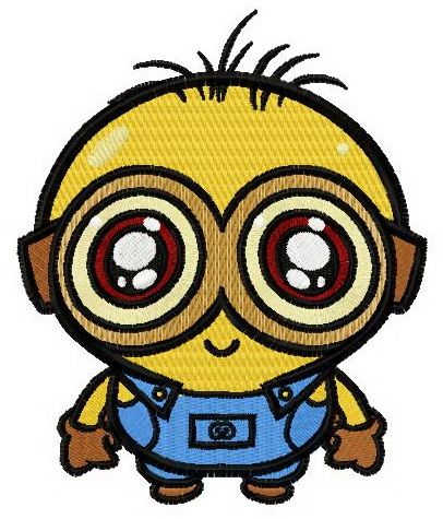 Chibi minion machine embroidery design