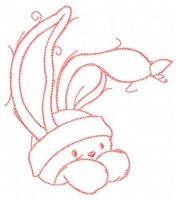 Desenho de bordado grátis de coelho fofo e engraçado