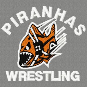 Piranhas Wrestling logo embroidery design
