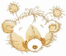Teddy bear muzzle sketch embroidery design