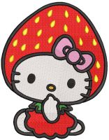 Hello Kitty Strawberry hat embroidery design