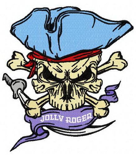 Jolly Roger machine embroidery design