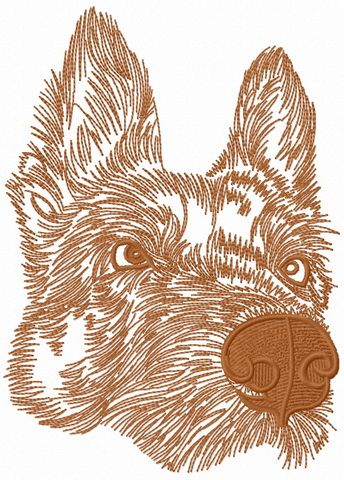Wary dog 2 machine embroidery design