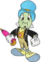 Jiminy Cricket embroidery design