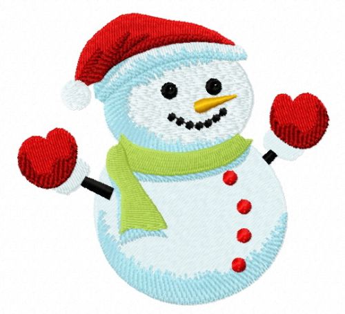 Hooray! Snowman embroidery design