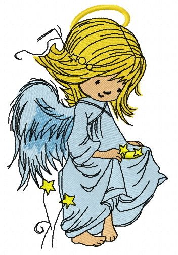 Stars for angels 6 machine embroidery design
