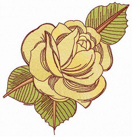 Tea rose machine embroidery design