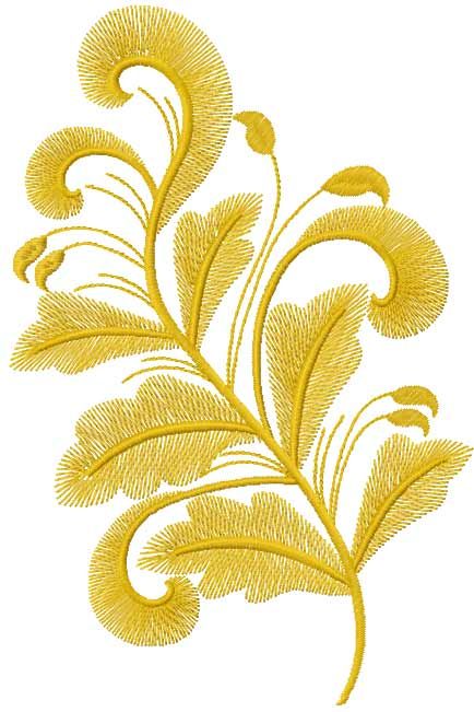 Gold branch embroidery design