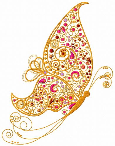 Fancy butterfly 5 machine embroidery design