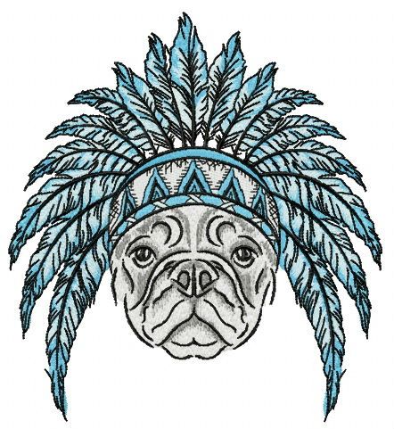 Bulldog ready for Indian party machine embroidery design