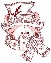Bear with stylish top hat 2 embroidery design