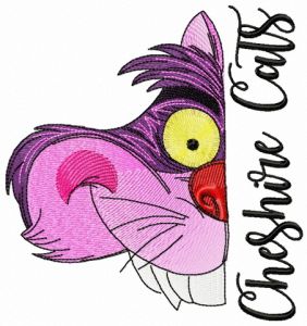 Cheshire cat muzzle embroidery design