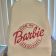 Chair cover with barbie lets go party embroidery design