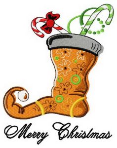 Christmas sock 4 embroidery design