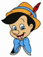Pinocchio face embroidery design