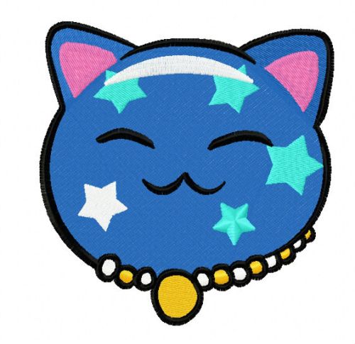 Maneki Neko star kitty 3 machine embroidery design