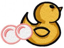 Little duck and bubbles embroidery design