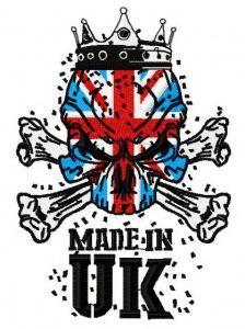 British skull embroidery design