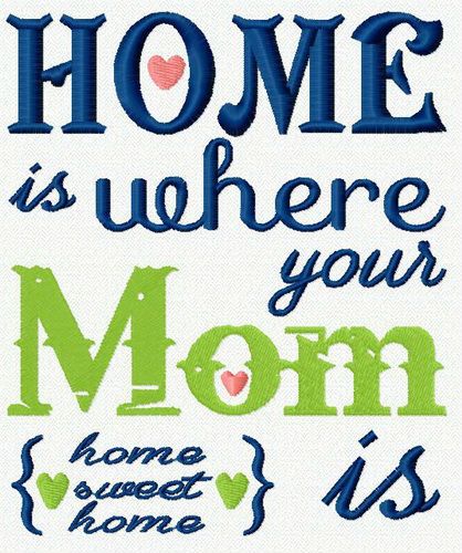 Home is where your Mom is machine embroidery design