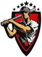 Baseball player embroidery design