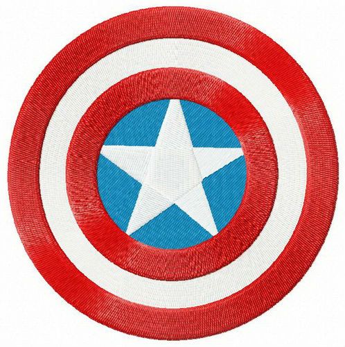 Captain America's round shield  machine embroidery design