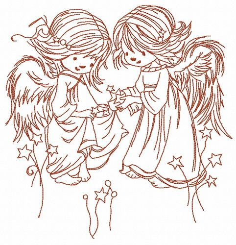 Stars for angels 2 machine embroidery design