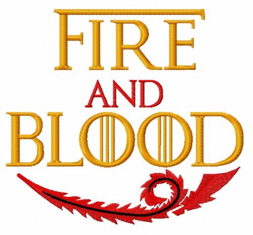 Fire and Blood machine embroidery design