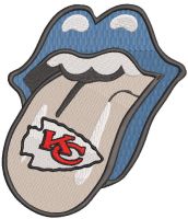 Kansas City Chiefs lip embroidery design