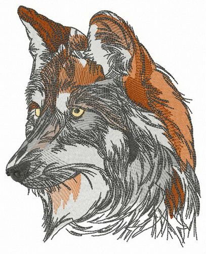 Forest wolf machine embroidery design