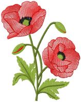 Poppies embroidery design 3