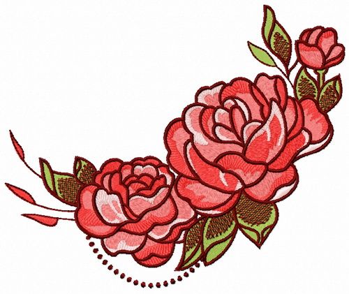 Adorable rose decoration machine embroidery design
