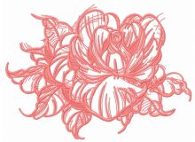 Rose flower sketch embroidery design