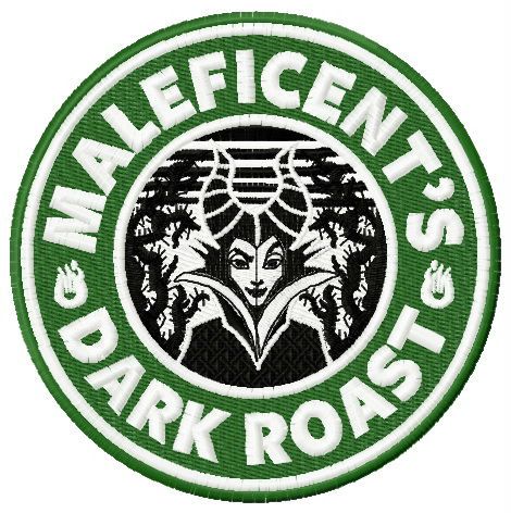 Maleficent's dark roast machine embroidery design