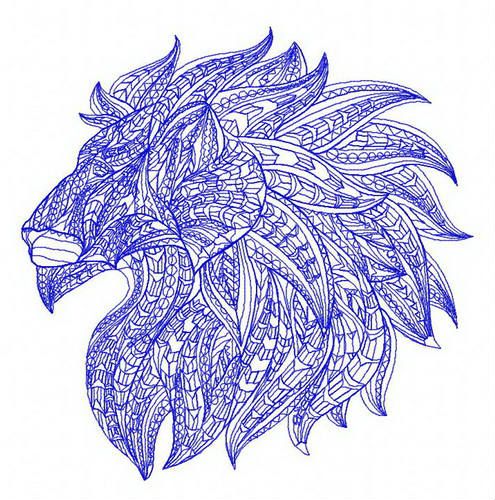 Mosaic lion 2 machine embroidery design