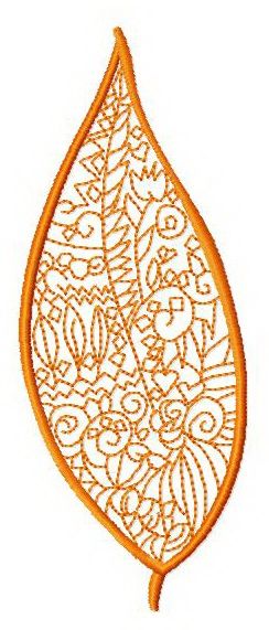 Bird-cherry tree leaf machine embroidery design
