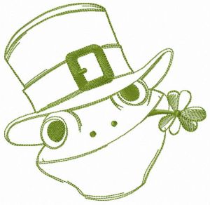 Frog gentleman embroidery design