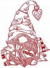 Dwarf cupid with arrows sketch embroidery design