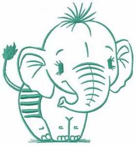 Elephant calf embroidery design