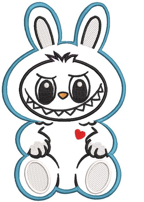 Labubu applique embroidery design