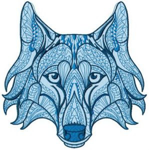 Mosaic wolf 2 embroidery design