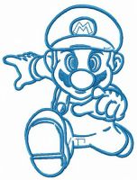Mario runs embroidery design