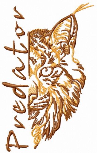 Predator lynx machine embroidery design