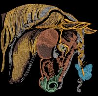 Sad horse embroidery design