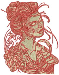 Hot midday embroidery design