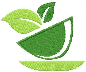 green cup free machine embroidery design 2
